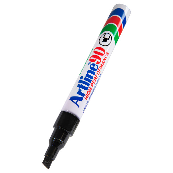 Artline 90 Permanent Marker 5mm Chisel Nib Black 109001 Box 12 | Mega Office Supplies