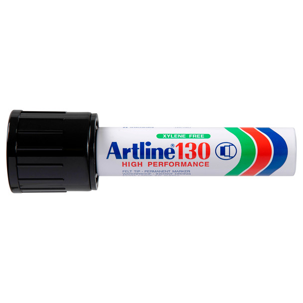 Artline 30mm Chisel Nib Black 113001 130 Permanent Marker Box 6 | Mega Office Supplies