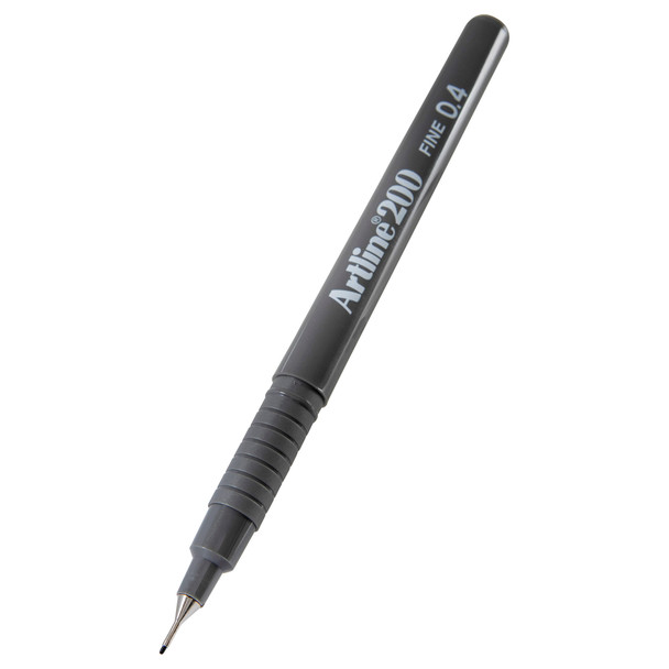Artline Fineliner Pen 0.4mm Grey 120011 200 Box of 12 | Mega Office Supplies