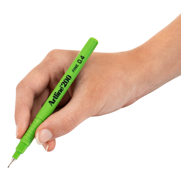 Artline Green 120014 200 Fineliner Pen 0.4mm Lime Box of 12 | Mega Office Supplies