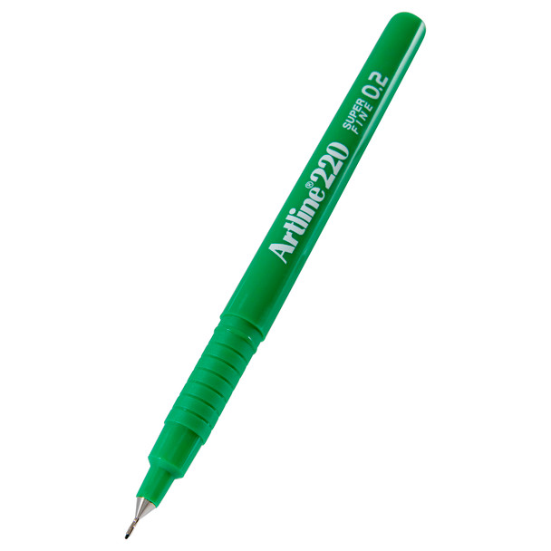 Artline 0.2mm Green 122004 220 Fineliner Pen Box of 12 | Mega Office Supplies