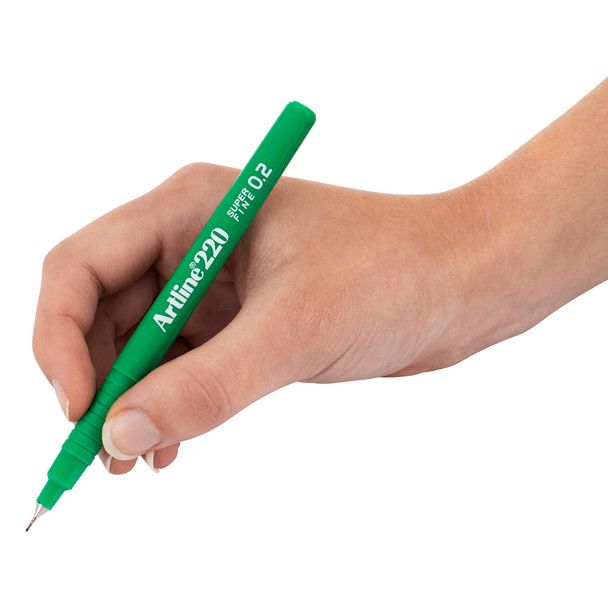 Artline Green 122004 220 Fineliner Pen 0.2mm Box of 12 | Mega Office Supplies