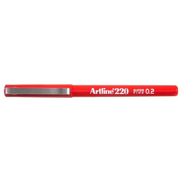 Artline Fineliner Pen 0.2mm Red 122002 220 Box of 12 | Mega Office Supplies