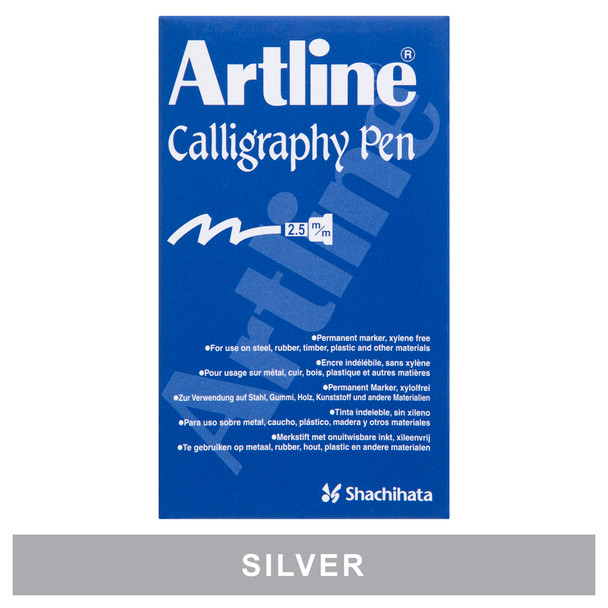 Artline 1243032 993 Calligraphy Pen 2.5mm Metallic Silver Box 12 | Mega Office Supplies Artline 1243032 993 Calligraphy Pen 2.5mm Metallic Silver Box 12 | Mega Office Supplies