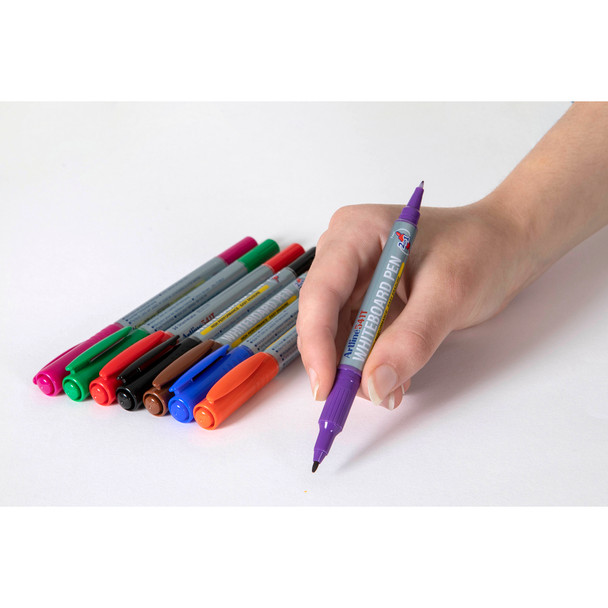 Artline Assorted 154148 541T Whiteboard Marker Fine Dual Nib Wallet 8 | Mega Office Supplies