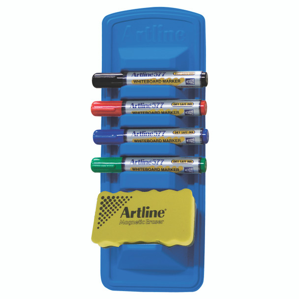 Artline 157794 577 Whiteboard Caddy Starter Kit Including Eraser & Assorted Markers | Mega Office Supplies