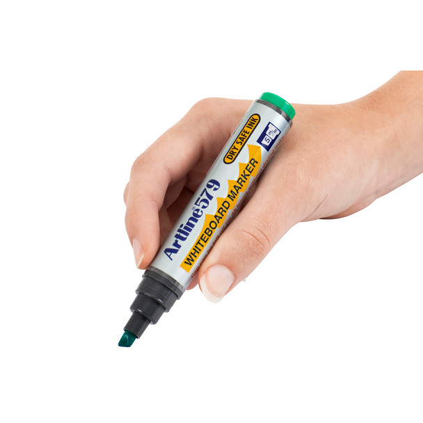Artline Green 157904 579 Whiteboard Marker 5mm Chisel Nib Box 12 | Mega Office Supplies