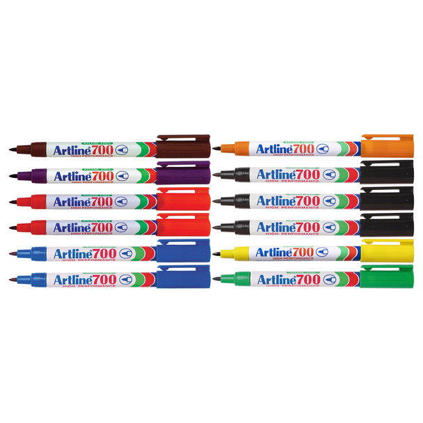 Artline Assorted 170041 700 Permanent Marker 0.7mm Bullet Nib Box 12 | Mega Office Supplies
