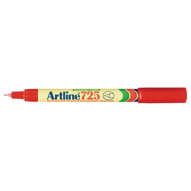 Artline Permanent Marker 0.4mm Plastic Nib Red 172502 725 Box 12 | Mega Office Supplies