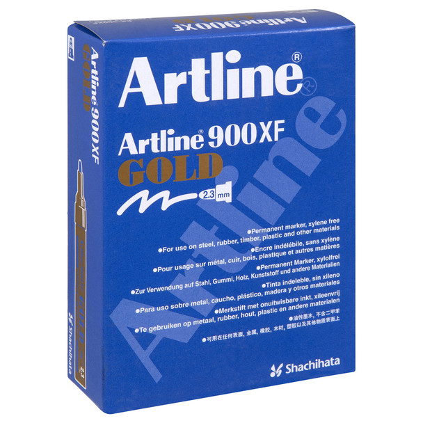 Artline 900 Metallic Permanent 2.3mm Bullet Nib Gold 190031 Box 12 | Mega Office Supplies