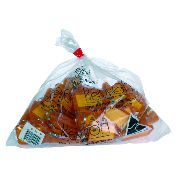 Kevron ID5 Key Tags Orange Bag of 50 | Mega Office Supplies