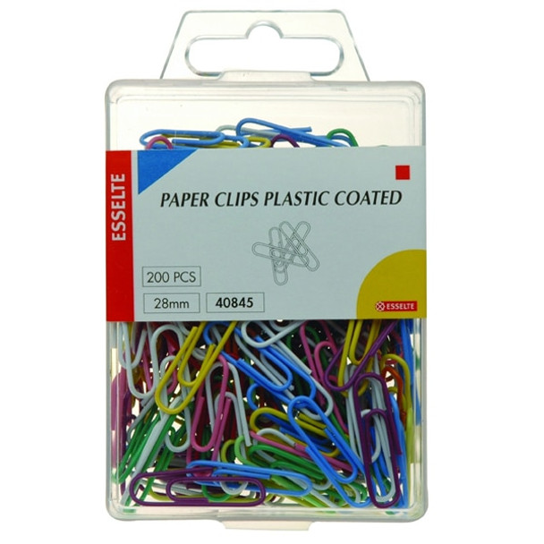 Esselte #40845 Paper Clip Plastic Coated 28Mm Box 200 Assorted - Esselte, Esselte Australia, Esselte stands, Esselte stationery, Esselte office tools, Esselte accessories | It's A Mega Thing
