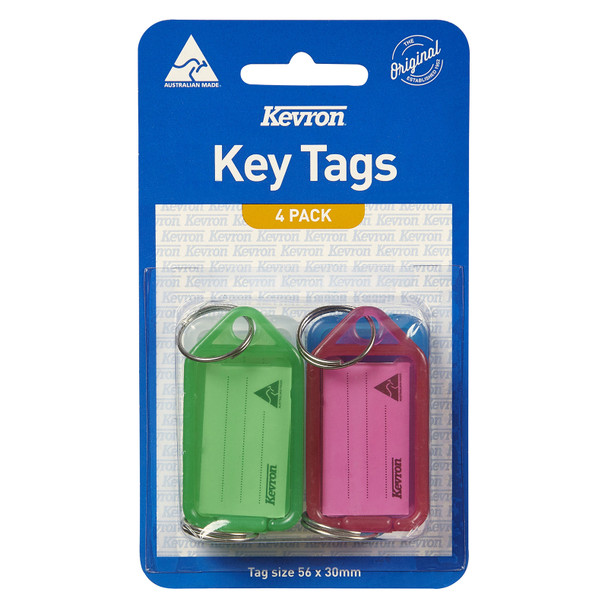Kevron ID5 Key Tags Assorted Pack of 4