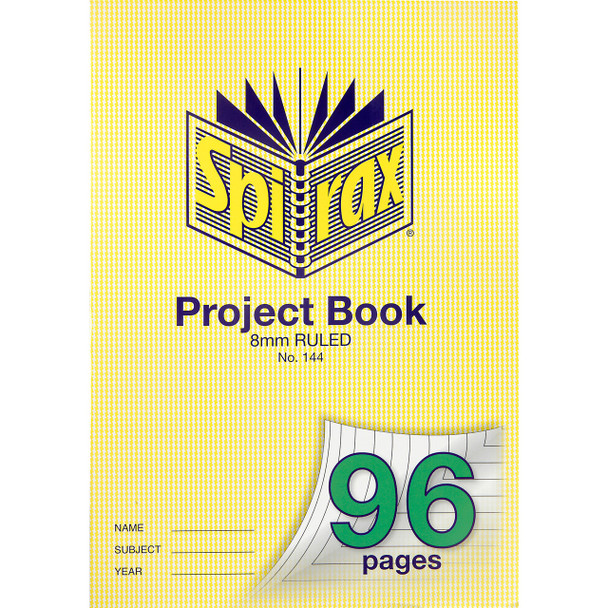 Spirax #56144 144 Project Book A4 96 Page 8mm Ruled | Mega Office Supplies