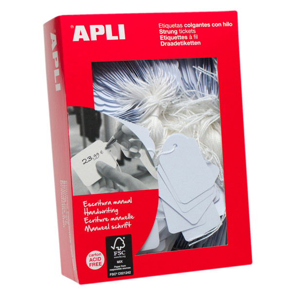 Apli 900396 Handwriting Strung Tickets 50x70mm 400/Box | Mega Office Supplies
