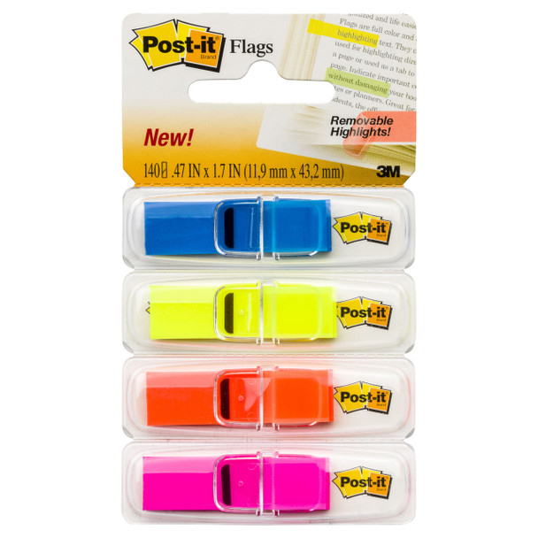 Post-it Flags Assorted Colours 12 x 45mm 683-4ABX