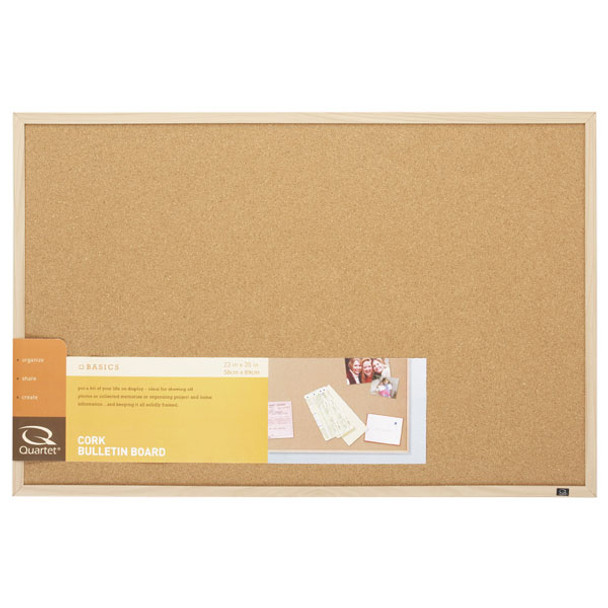 Quartet #Qt35-380352Q Oak Finish Corkboard 580 X 890Mm - quartet corkboard, quartet aluminium corkboard, quartet melamine whiteboard | It's A Mega Thing