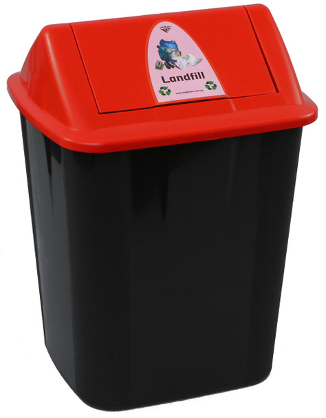 Italplast Waste Separation Bin with Swing Top Lid 32 Litre Landfill