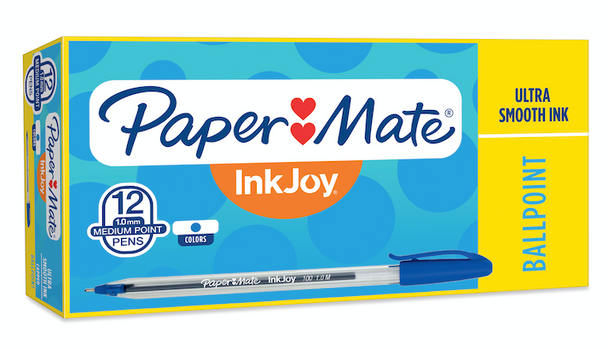 Papermate Inkjoy 50ST/100ST Capped Ballpoint Pen Medium Blue Box of 12