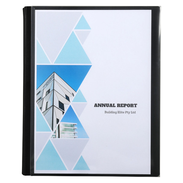 Marbig Professional Refillable 20 Pocket Display Book with Wallet Black