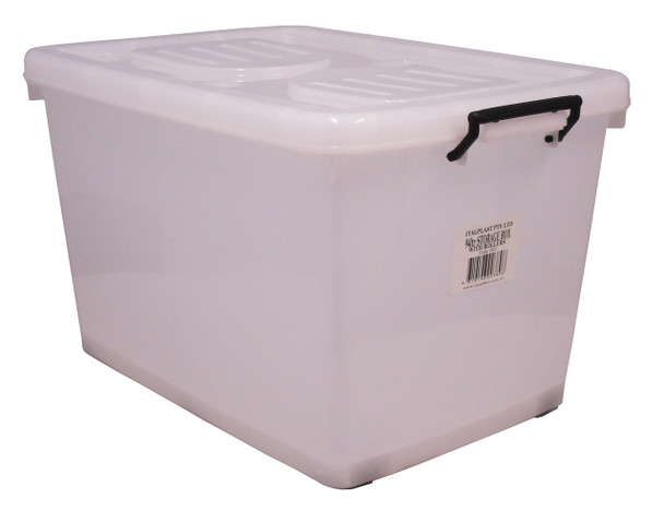 Italplast I 425 Storage Box with Rollers Clear 94 Litre | It's A Mega Thing