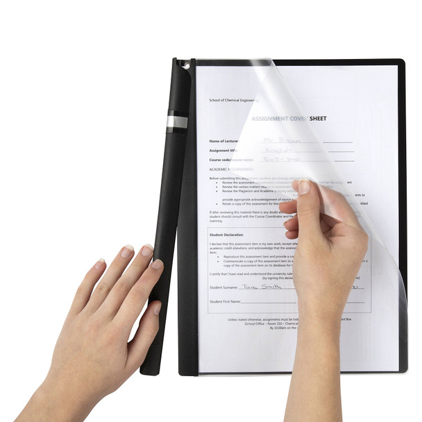 Marbig A4 Black Spine Clamp File Box of 24