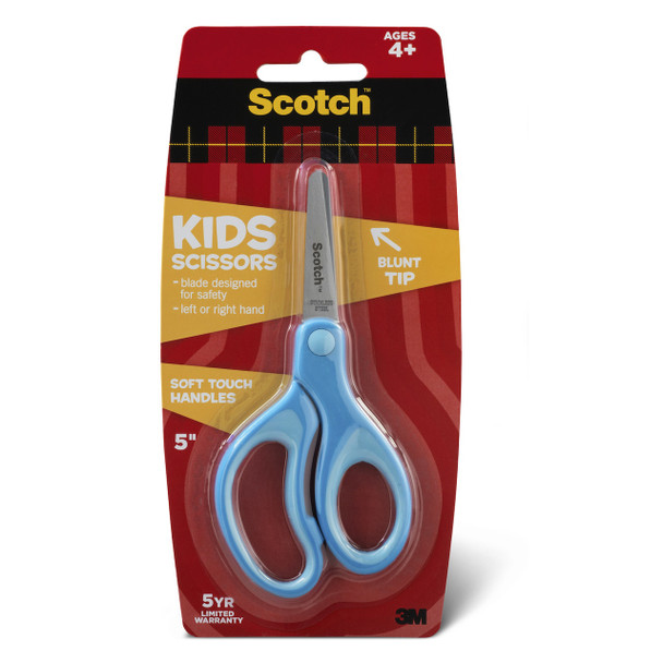 Scotch Kids Scissors Soft Touch Handles Blunt Tip 127mm Blue 1442B Pack of 12