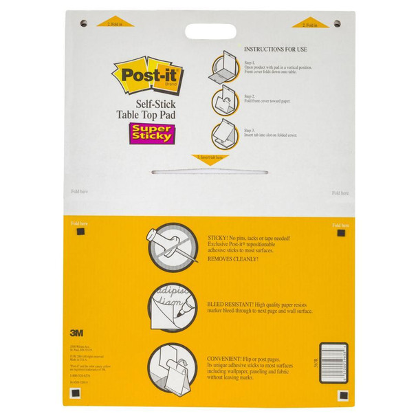 Post-it 70005188050 Table Top Easel Pad 563R 508x584mm White - 20 Sheets/Pad, 6 Pads/Pack | Its A Mega Thing