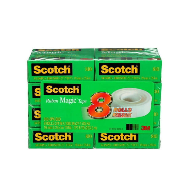 Scotch 70005190460 Magic Tape Multi Pack 810 19mmx25.4m Clear - Pack 8 | Its A Mega Thing
