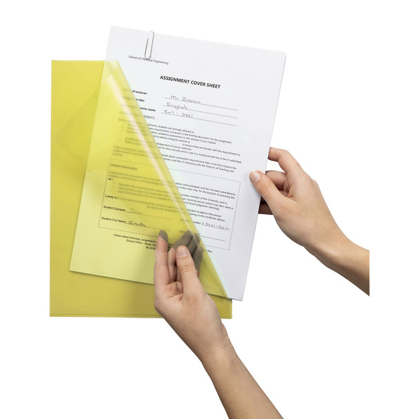 Marbig A4 Letter File Yellow Box of 100