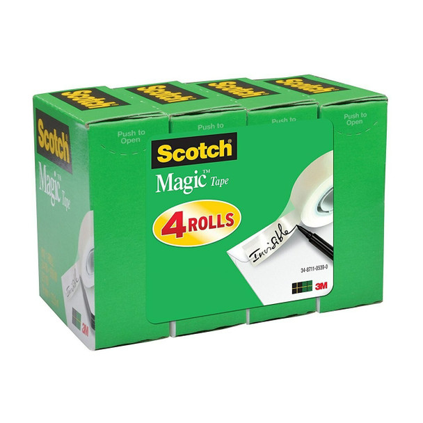 Scotch 810K4 Magic Tape 19mm x 25.4m Pack of 4