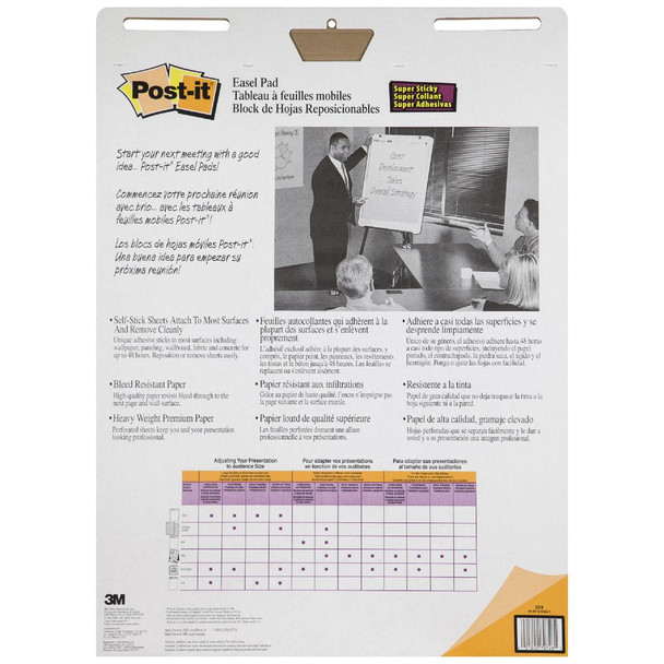Post-it White 635 x 762mm Easel Pads 30 Sheets Pack of 2