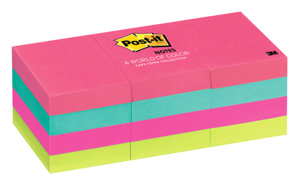 Post-it Notes Cape Town 36 x 48mm 100 Sheets Pack of 12 653-AN