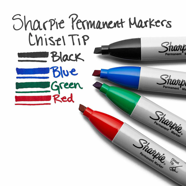Sharpie Chisel Tip Black Permanent Marker Box of 12
