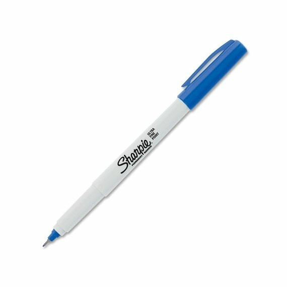 Sharpie Blue Fine Point Permanent Marker Ultra Box of 12