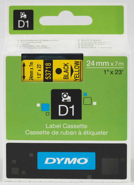 24Mm X 7M Dymo #SD53718 D1 Label Tape Black On Yellow (Each) dymo D1 Label Tape, dymo D1 Labels, D1 Label Tape, Letratag Label Tape, dymo, dymo Australia | It's A Mega Thing