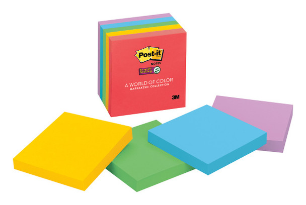 Post-it 70005249969 Super Sticky Notes 654-5SSAN 3in x 3in Marrakesh Collection - 5 Pads/Pack | Its A Mega Thing