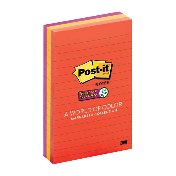 Post-it Super Sticky Notes Lined Marrakesh 101 x 152mm Pack of 3 660-3SSAN