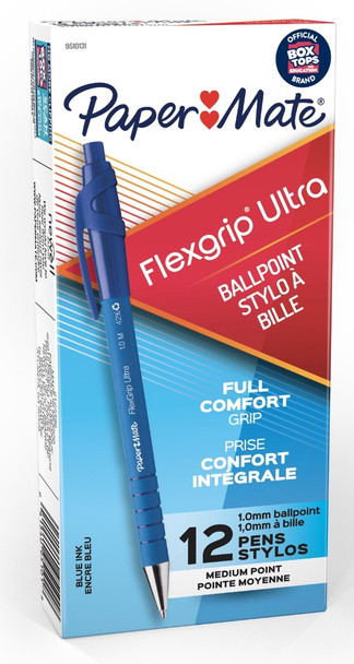 Papermate 9510131 FlexGrip Ultra Blue Pens – Box of 12 Medium Point