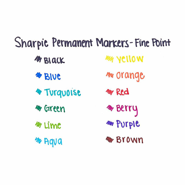 Sharpie Blue Fine Point Permanent Marker Box of 12