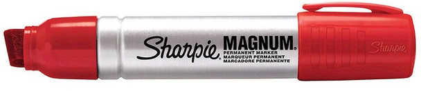 Sharpie Pro Magnum Permanent Marker Extra-Wide Chisel Tip Red Box 12
