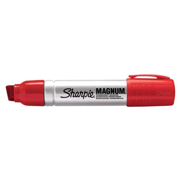 Sharpie Pro Magnum Permanent Marker Red Chisel Tip Box of 12