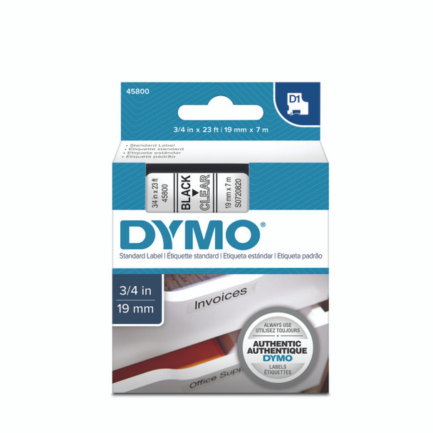 Dymo #45800 D1 Label Tape 19mmX7m Black On Clear (Each) dymo D1 Label Tape, dymo D1 Labels, D1 Label Tape, Letratag Label Tape, dymo, dymo Australia | It's A Mega Thing