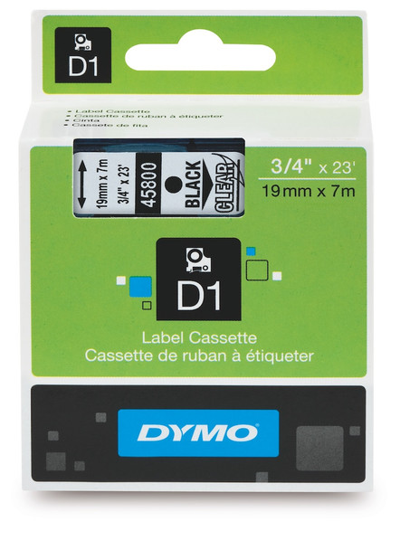 Dymo #45800 Black On Clear D1 Label Tape 19mmX7m dymo D1 Label Tape, dymo D1 Labels, D1 Label Tape, Letratag Label Tape, dymo, dymo Australia | It's A Mega Thing