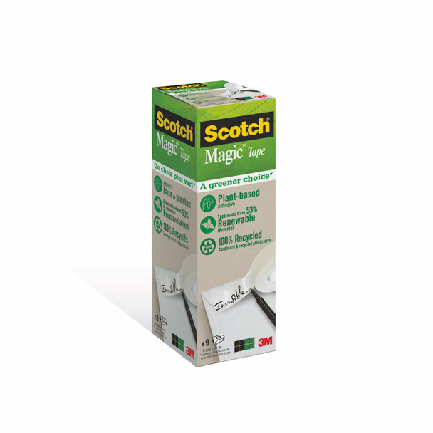 Scotch Greener Choice Magic Tape 19mm x 33m Box of 9