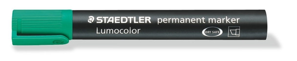 Staedtler Lumocolor Marker Permanent Green Chisel Tip 350-5