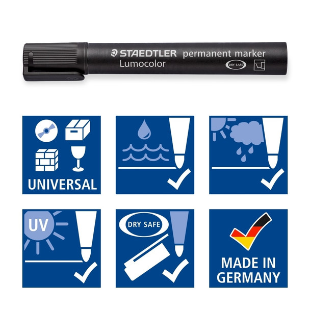 Staedtler Lumocolor Marker Permanent Green Chisel Tip 350-5