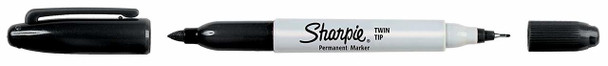 Sharpie Fine and Ultra Fine Point Twin Tip Permanent Marker Black Box of 12