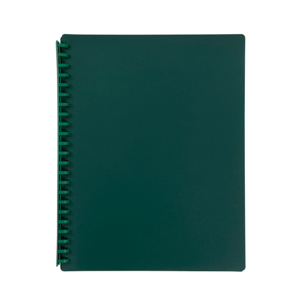 Marbig Refillable Display Book 20 Pocket A4 Dark Green