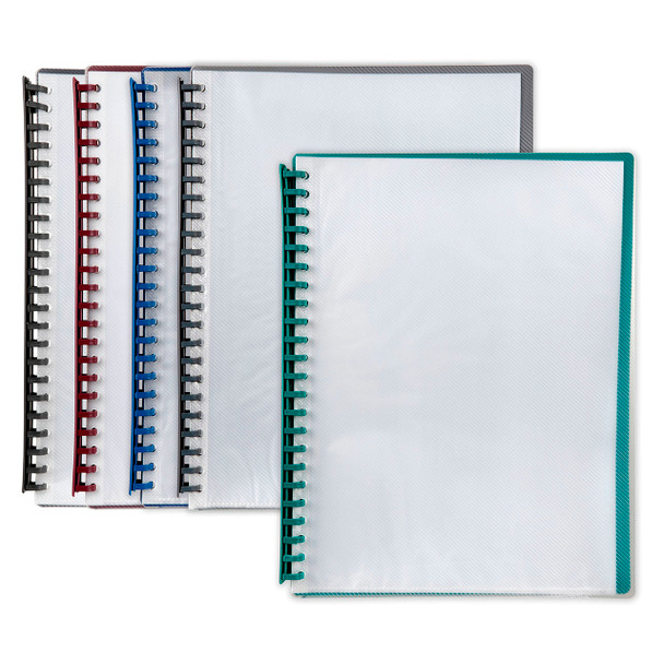 Marbig Refillable Display Book 20 Pocket A4 Clear Assorted Box of 12